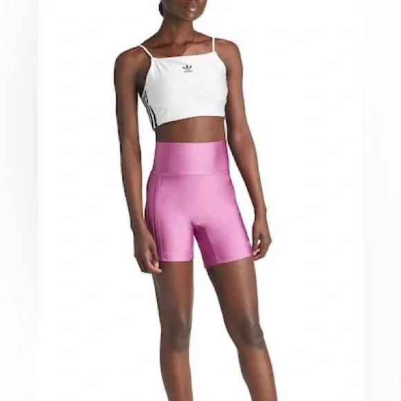 NWT Adidas Originals 3-Stripes Spandex Cycling Shorts- Semi Pulse Lilac - MED - Picture 3 of 13